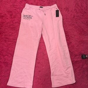 Pink Ed hardy Sweatpants. Size Large